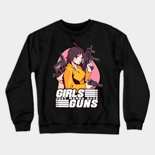 Anime Gun Girl Crewneck Sweatshirt